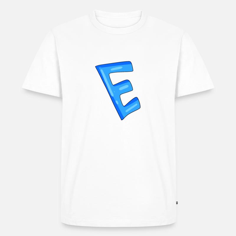 Buchstabe E Anfangsbuchstabe - Männer Premium Bio T-Shirt - Weiß