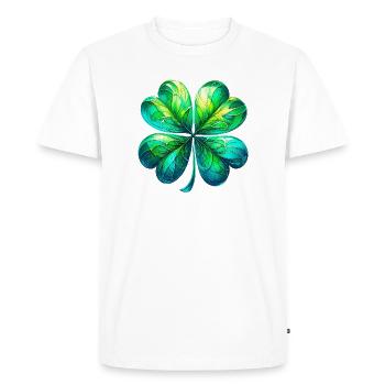 Four-leaf clover - Men's Premium Organic T-Shirt - white - Front - Nico (187cm)