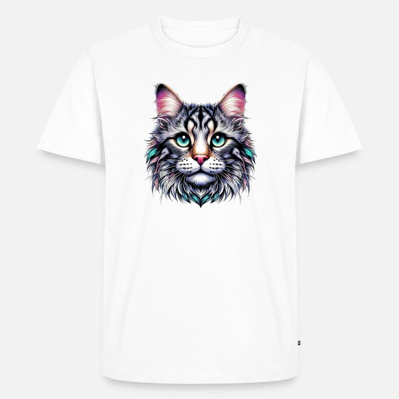 Katze - Männer Premium Bio T-Shirt - Weiß