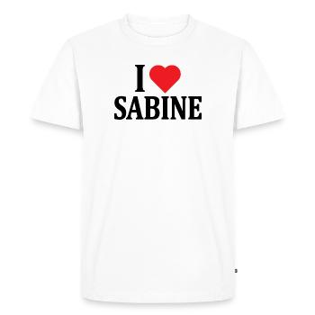 t-shirt I love Sabine t-shirt idée cadeau - T-shirt Premium bio Homme - blanc - Devant - Nico (187cm)