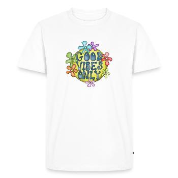 Hippie Love Peace Design - Men's Premium Organic T-Shirt - white - Front - Nico (187cm)