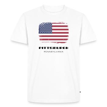 Pittsburgh, Pennsylvanie, États-Unis - T-shirt Premium bio Homme - blanc - Devant - Nico (187cm)