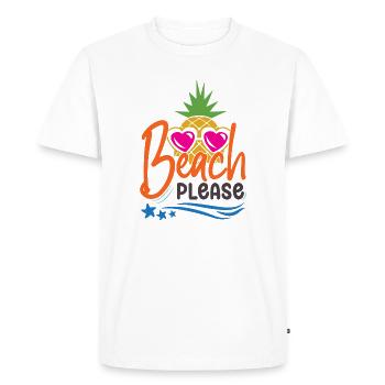 Beach Please - Men's Premium Organic T-Shirt - white - Front - Nico (187cm)