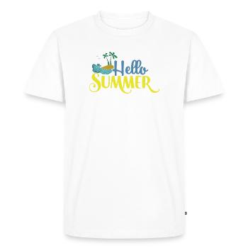 Bonjour Summmer - T-shirt Premium bio Homme - blanc - Devant - Nico (187cm)