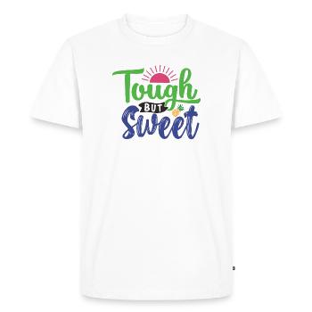 Tough and Sweet - Men's Premium Organic T-Shirt - white - Front - Nico (187cm)