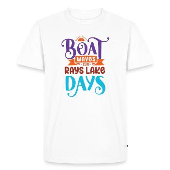 Boat Waves Sun Rays Lake Days - Men's Premium Organic T-Shirt - white - Front - Nico (187cm)