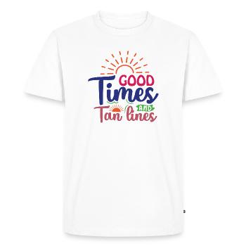 Good Times and Tan Lines - Men's Premium Organic T-Shirt - white - Front - Nico (187cm)