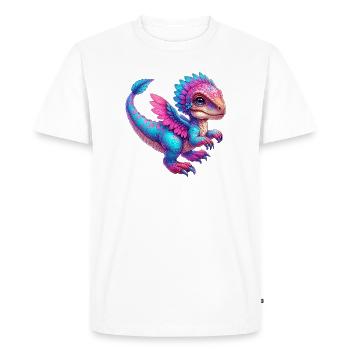 Dinosaure - T-shirt Premium bio Homme - blanc - Devant - Nico (187cm)