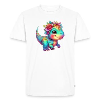 Dinosaure - T-shirt Premium bio Homme - blanc - Devant - Nico (187cm)