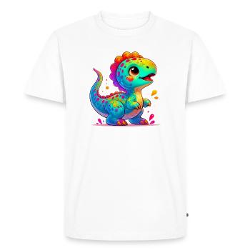 Dinosaure - T-shirt Premium bio Homme - blanc - Devant - Nico (187cm)