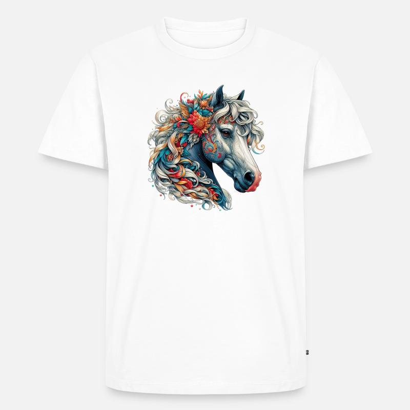Pferd - Männer Premium Bio T-Shirt - Weiß