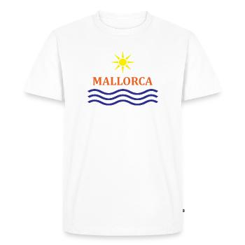 Soleil et vagues Motif Majorque - T-shirt Premium bio Homme - blanc - Devant - Nico (187cm)