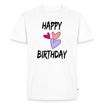 HAPPY BIRTHDAY - T-shirt Premium bio Homme - blanc - Devant - Nico (187cm)