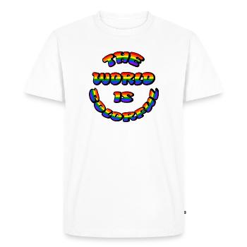 MondeColoré 3 - T-shirt Premium bio Homme - blanc - Devant - Nico (187cm)