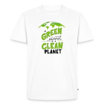 Conception écologique Green Clean Earth - T-shirt Premium bio Homme - blanc - Devant - Nico (187cm)