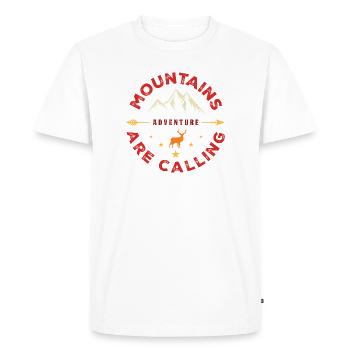Les montagnes vous appellent - Aventure en plein air - T-shirt Premium bio Homme - blanc - Devant - Nico (187cm)