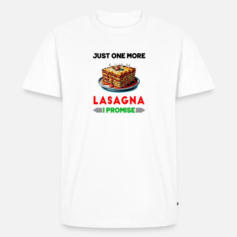 Nur noch eine Lasagne, versprochen - Männer Premium Bio T-Shirt - Weiß