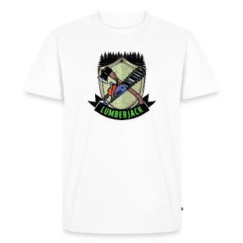 Hache bois scie dire menuiserie bûcheron bois - T-shirt Premium bio Homme - blanc - Devant - Nico (187cm)