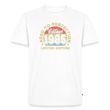 Vintage 1985 Limited Edition Badge - Men's Premium Organic T-Shirt - white - Front - Nico (187cm)
