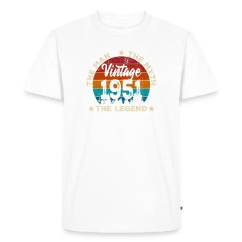 Millésime 1951 Légende Cercle Rétro - T-shirt Premium bio Homme - blanc - Devant - Nico (187cm)