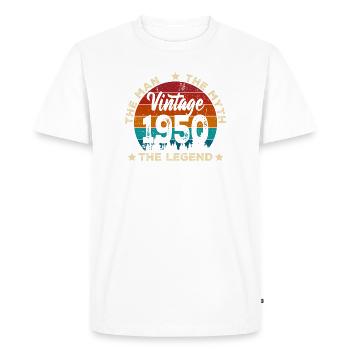 Millésime 1950 Légende Rétro Coucher de soleil - T-shirt Premium bio Homme - blanc - Devant - Nico (187cm)