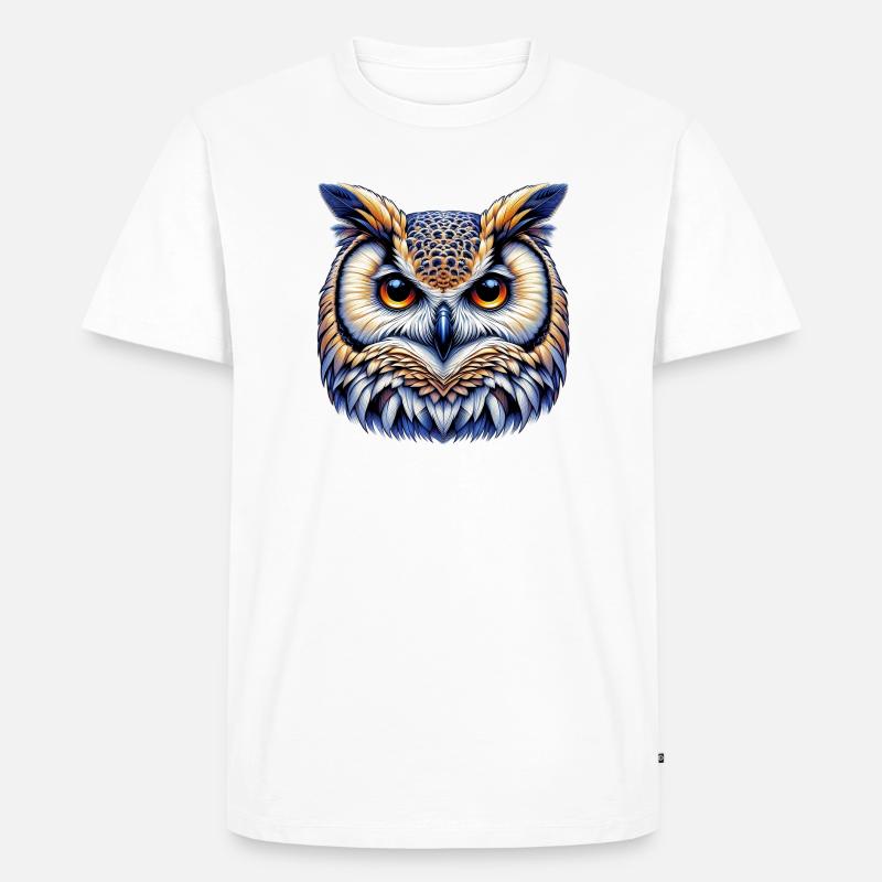 Eule - Männer Premium Bio T-Shirt - Weiß