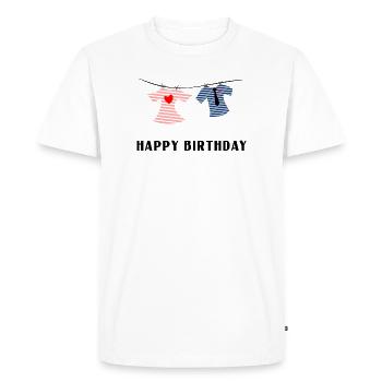 HAPPY BIRTHDAY - T-shirt Premium bio Homme - blanc - Devant - Nico (187cm)
