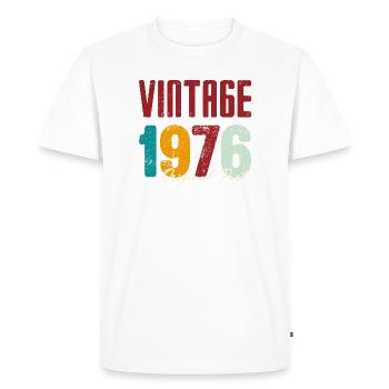Vintage 1976 Original Part - Men's Premium Organic T-Shirt - white - Front - Nico (187cm)