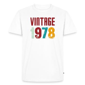Millésime 1978 Partie originale - T-shirt Premium bio Homme - blanc - Devant - Nico (187cm)