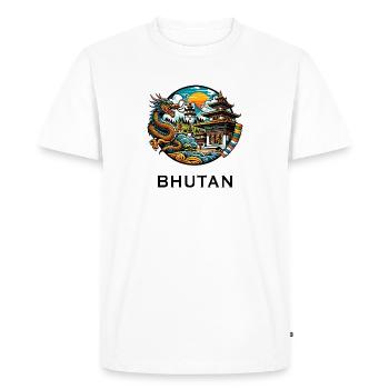 Bhutan dragon Thimphu Himalaya - Men's Premium Organic T-Shirt - white - Front - Nico (187cm)