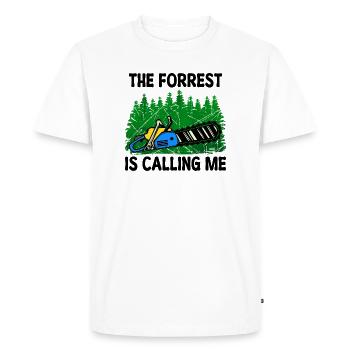 Scie boiserie bûcheron arbre déclaration forêt - T-shirt Premium bio Homme - blanc - Devant - Nico (187cm)