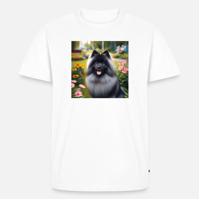 Wolspitz Keeshond - Maglietta ecologica premium da uomo - bianco