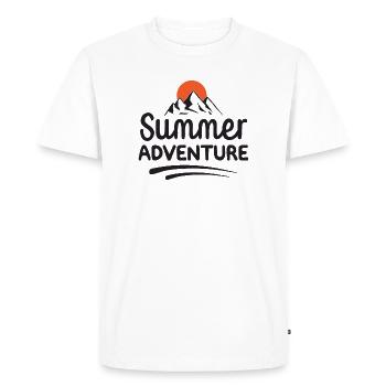 Aventure d’été - T-shirt Premium bio Homme - blanc - Devant - Nico (187cm)