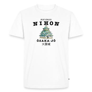 Osaka Castle, Japan, Hand Drawing - Men's Premium Organic T-Shirt - white - Front - Nico (187cm)