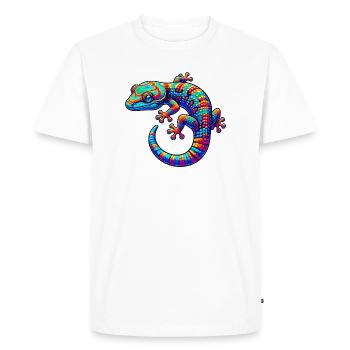 Gecko - Men's Premium Organic T-Shirt - white - Front - Nico (187cm)