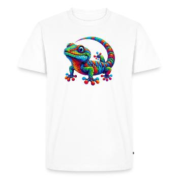 Gecko - T-shirt Premium bio Homme - blanc - Devant - Nico (187cm)