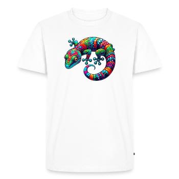 Gecko - T-shirt Premium bio Homme - blanc - Devant - Nico (187cm)