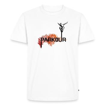 Parkour Ninja - couleur - T-shirt Premium bio Homme - blanc - Devant - Nico (187cm)