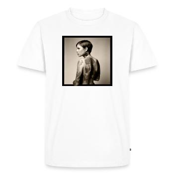 Portrait femme 04 Tatoo - T-shirt Premium bio Homme - blanc - Devant - Nico (187cm)