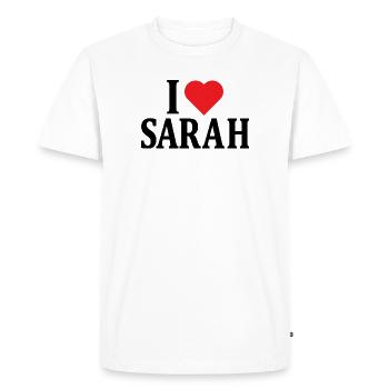 t-shirt I love Sarah t-shirt gift idea - Men's Premium Organic T-Shirt - white - Front - Nico (187cm)