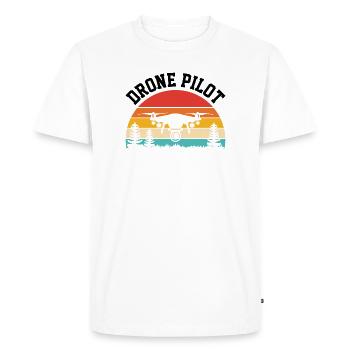 Drone Pilot - Men's Premium Organic T-Shirt - white - Front - Nico (187cm)