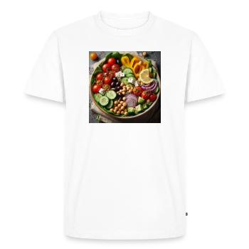 Délicieuse salade méditerranéenne - T-shirt Premium bio Homme - blanc - Devant - Nico (187cm)