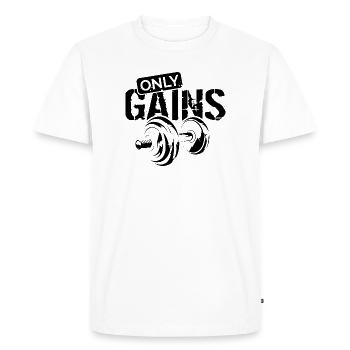 ne gagne que des poids de remise en forme musculation - T-shirt Premium bio Homme - blanc - Devant - Nico (187cm)