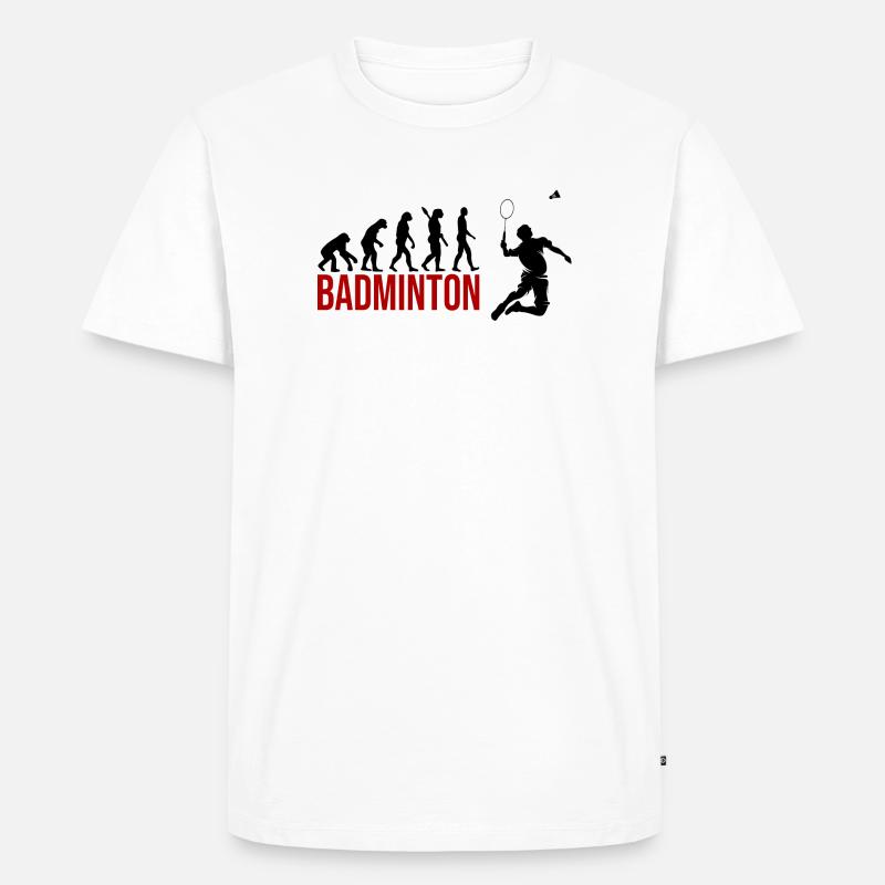 Evolution Badminton - Männer Premium Bio T-Shirt - Weiß