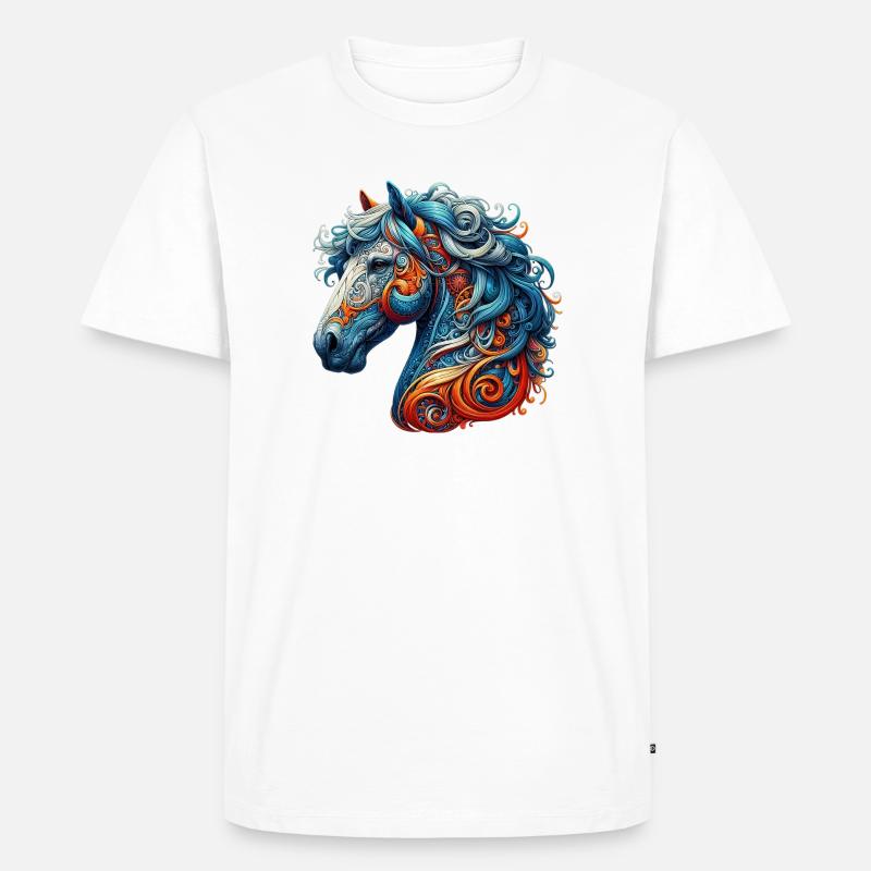 Pferd - Männer Premium Bio T-Shirt - Weiß