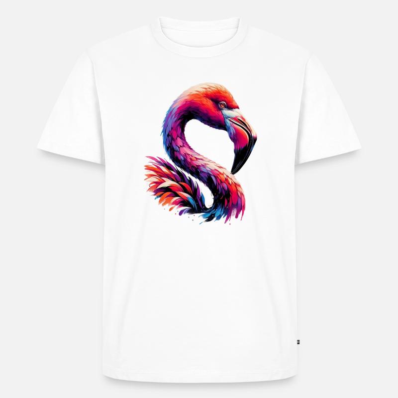 Flamingo - Männer Premium Bio T-Shirt - Weiß
