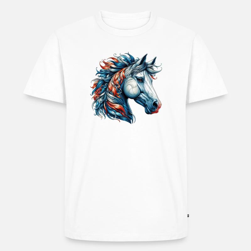 Pferd - Männer Premium Bio T-Shirt - Weiß