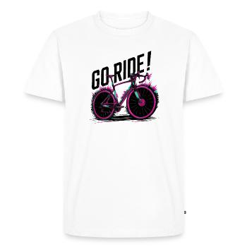 Neon Cycling Adventure Illustration - Men's Premium Organic T-Shirt - white - Front - Nico (187cm)