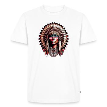 American Indian American Red Skin - Men's Premium Organic T-Shirt - white - Front - Nico (187cm)