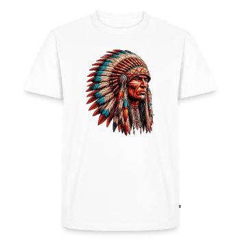 American Indian American Red Skin - Men's Premium Organic T-Shirt - white - Front - Nico (187cm)